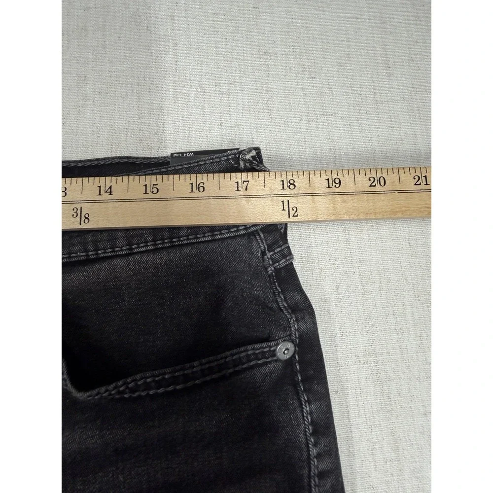 True Religion Geno Slim Jeans Men 34x32 Grey Wash Big T Flap Pocket